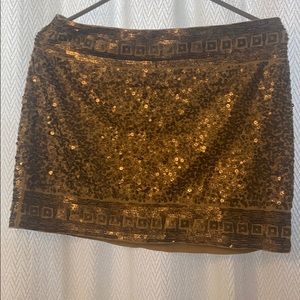 Express gold sequin skirt